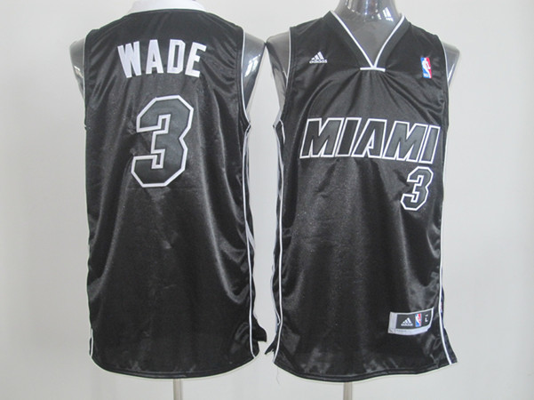  NBA Miami Heat 3 Dwyane Wade Swingman Black Jersey